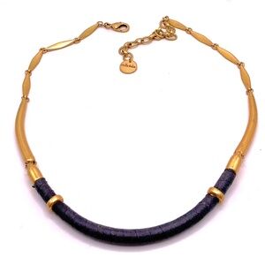 Vintage STELLA & DOT Gold Tone Marcell Collar Necklace 18”